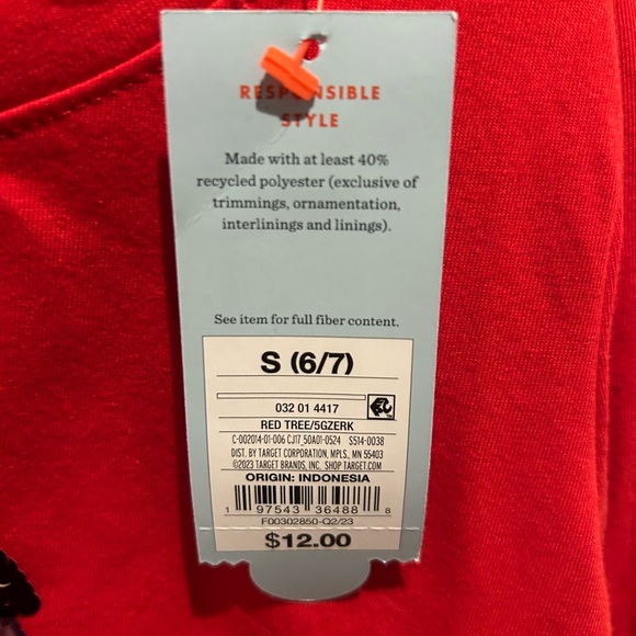 Cat and jack long sleeve tee with tree sequins. 6/7 - Picture 3 of 5